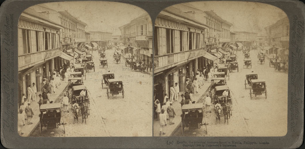 Escolta, the principal business Street in Manila, Philippine Islands.